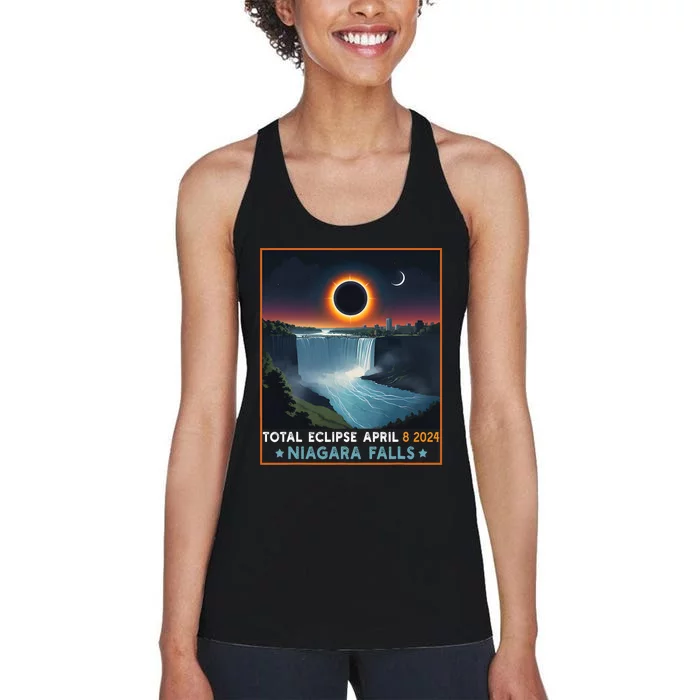 Total Solar Eclipse April 8th 2024 Niagara Falls New York Women's Racerback Tank