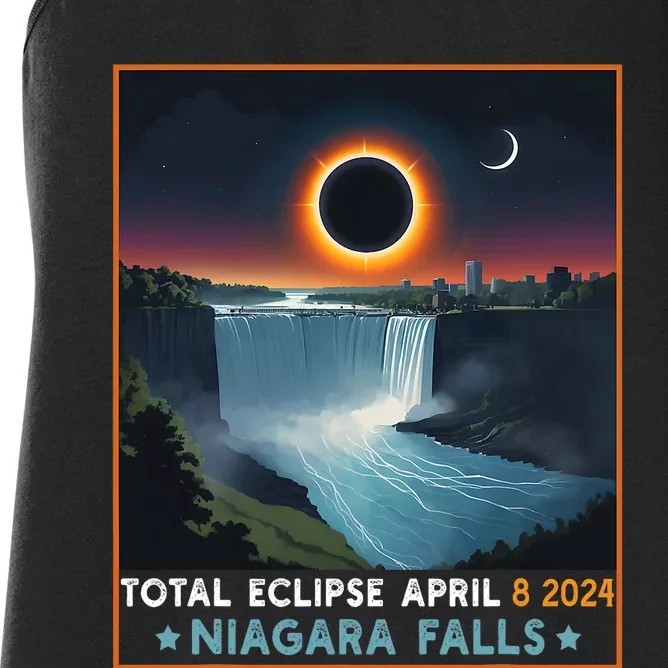 Total Solar Eclipse April 8th 2024 Niagara Falls New York Women's Racerback Tank