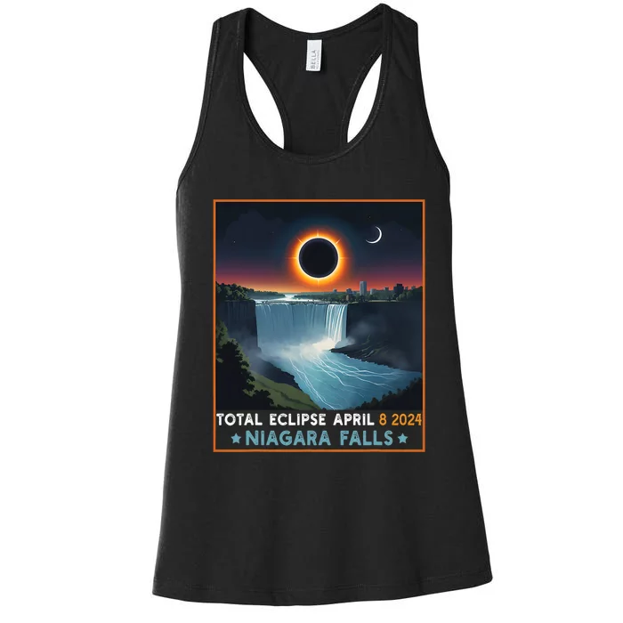 Total Solar Eclipse April 8th 2024 Niagara Falls New York Women's Racerback Tank