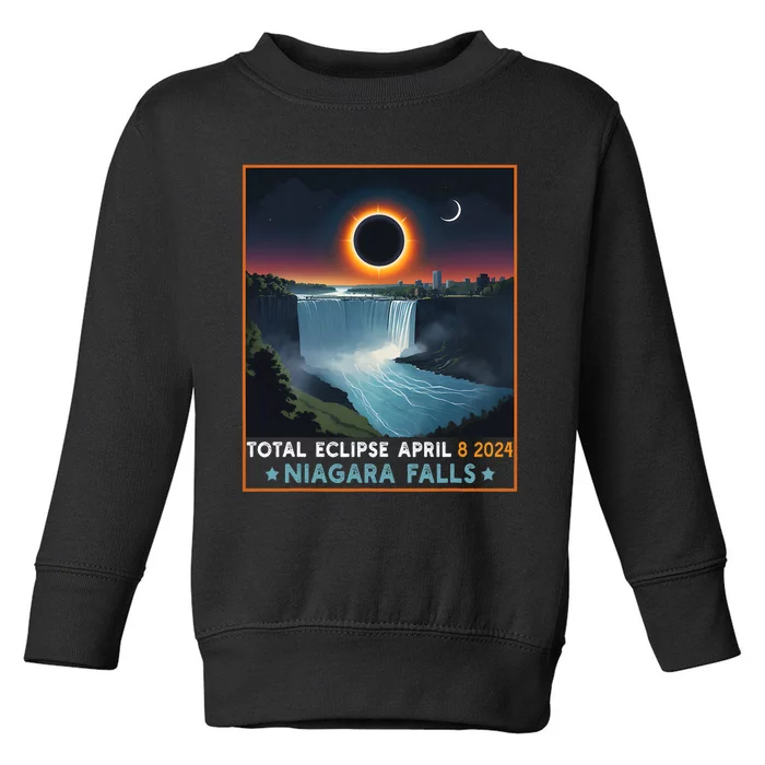 Total Solar Eclipse April 8th 2024 Niagara Falls New York Toddler Sweatshirt