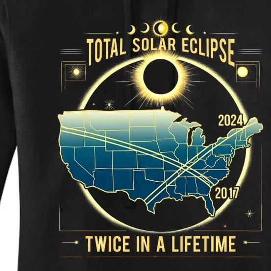 Total Solar Eclipse Twice In A Lifetime 2024 Women's Pullover Hoodie