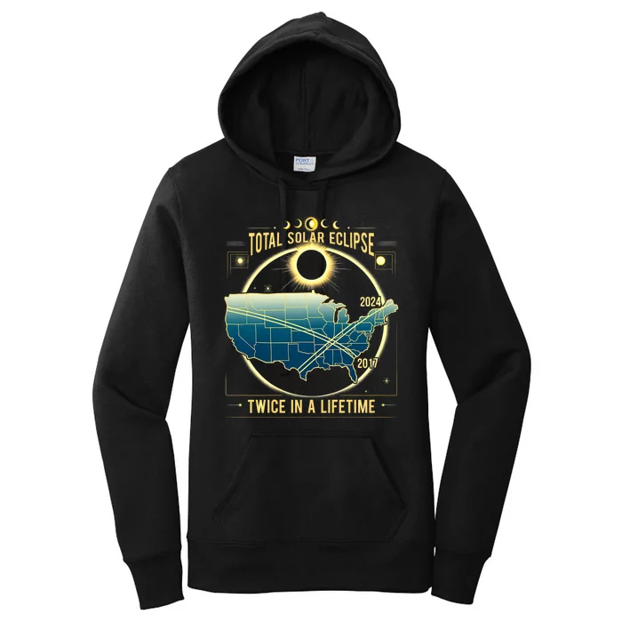 Total Solar Eclipse Twice In A Lifetime 2024 Women's Pullover Hoodie