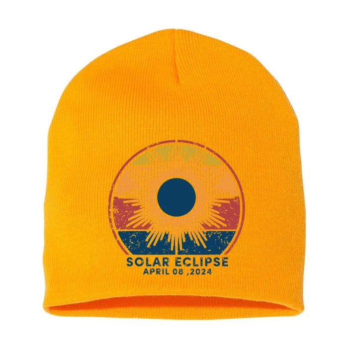 Total Solar Eclipse April 8 2024 Short Acrylic Beanie