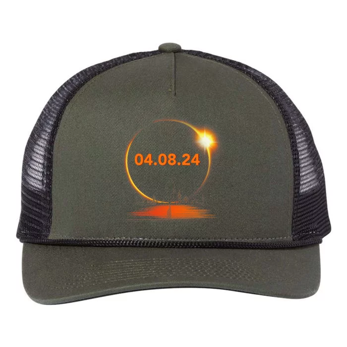 Total Solar Eclipse 2024 USA April 8 2024 Retro Rope Trucker Hat Cap