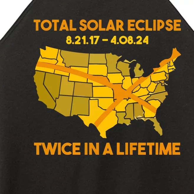 Total Solar Eclipse Twice In A Lifetime 2017 2024 April 8 2024 Usa Map Women’s Perfect Tri Rocker Tank