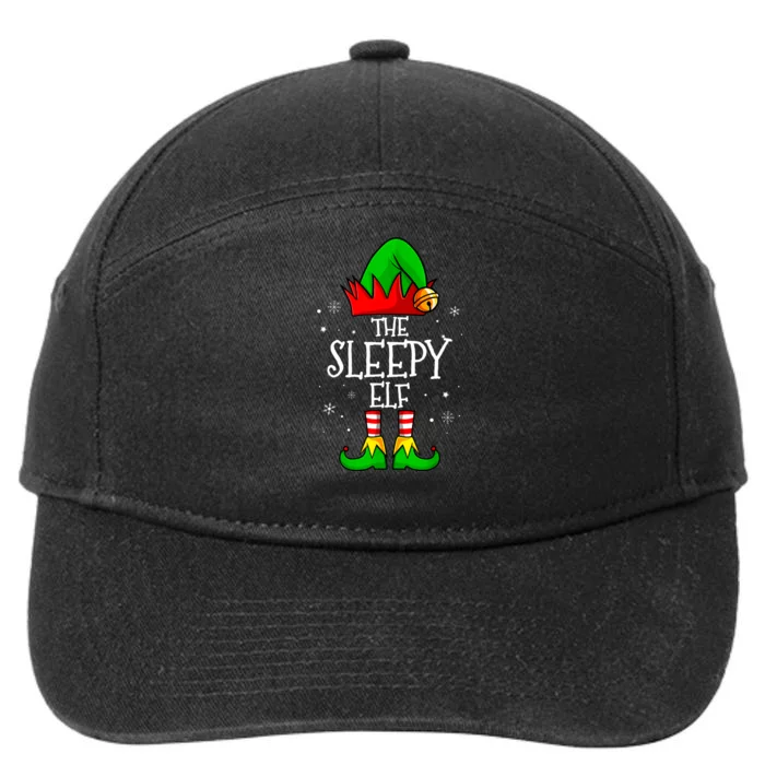 The Sleepy Elf Christmas Family Matching Xmas 7-Panel Snapback Hat