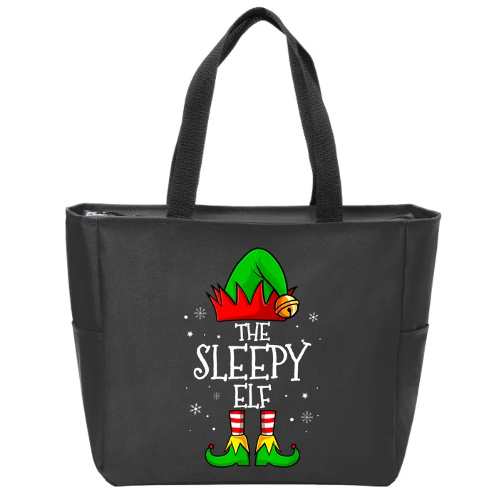 The Sleepy Elf Christmas Family Matching Xmas Zip Tote Bag