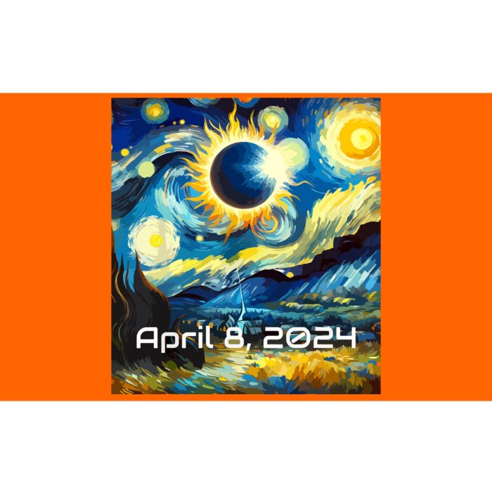 Total Solar Eclipse 2024 Starry Night Painting Van Gogh Bumper Sticker