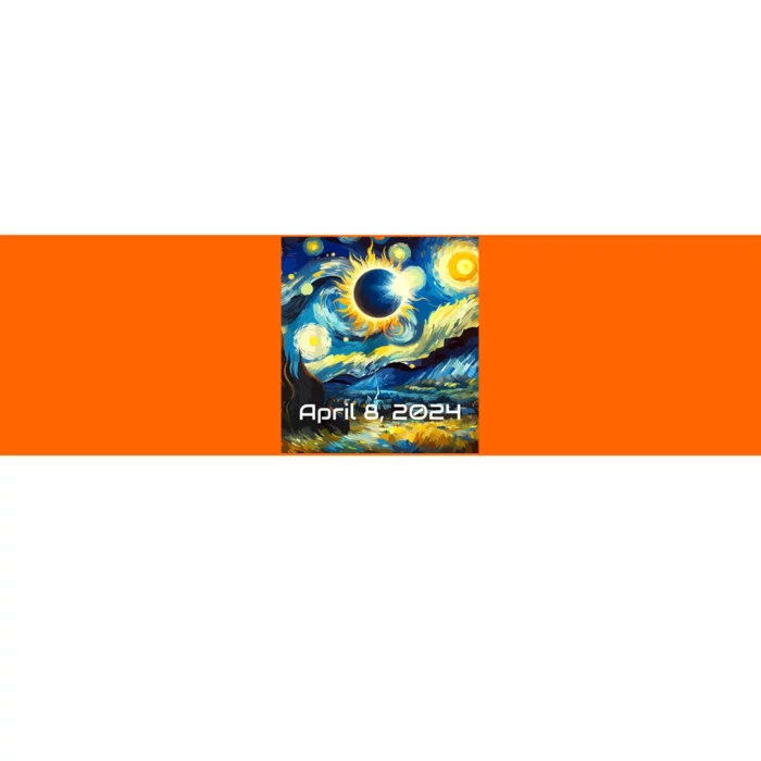 Total Solar Eclipse 2024 Starry Night Painting Van Gogh Bumper Sticker