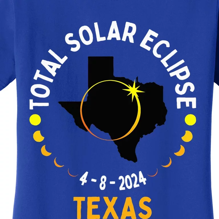 Texas Solar Eclipse 2024 Party Total Usa Map Totality Women's T-Shirt