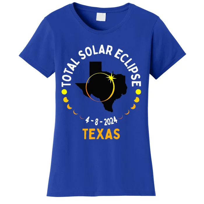 Texas Solar Eclipse 2024 Party Total Usa Map Totality Women's T-Shirt