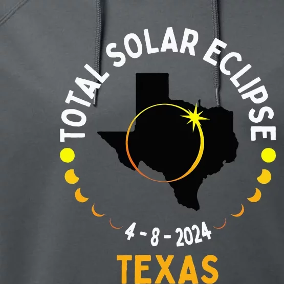 Texas Solar Eclipse 2024 Party Total Usa Map Totality Performance Fleece Hoodie