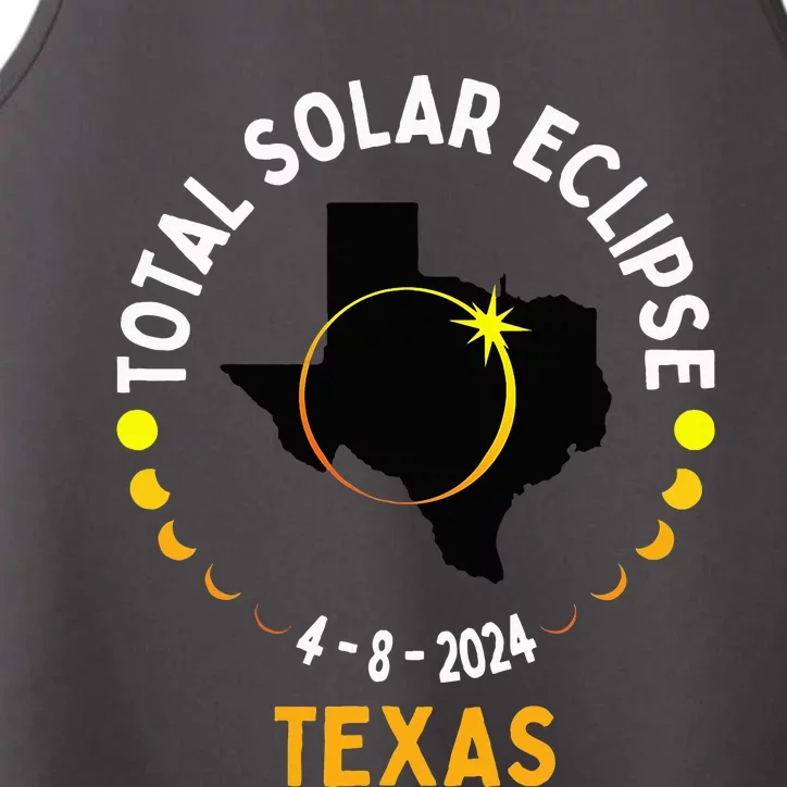 Texas Solar Eclipse 2024 Party Total Usa Map Totality Performance Tank