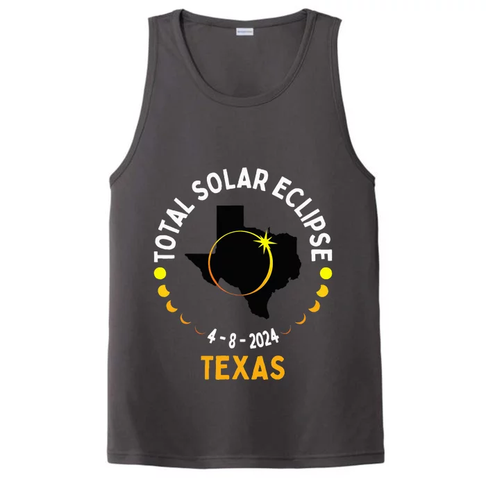 Texas Solar Eclipse 2024 Party Total Usa Map Totality Performance Tank