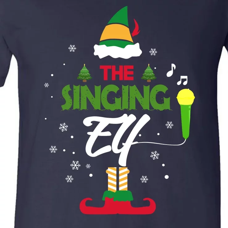 The Singing Elf Singer Group Matching Family Christmas Gift V-Neck T-Shirt