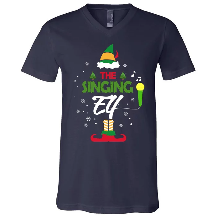 The Singing Elf Singer Group Matching Family Christmas Gift V-Neck T-Shirt