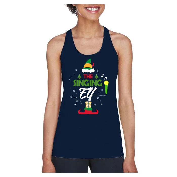 The Singing Elf Singer Group Matching Family Christmas Gift Women's Racerback Tank