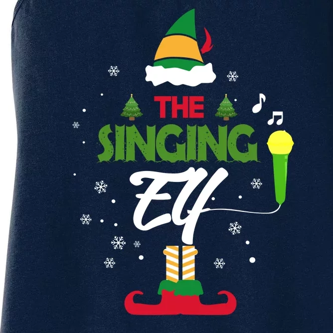 The Singing Elf Singer Group Matching Family Christmas Gift Women's Racerback Tank