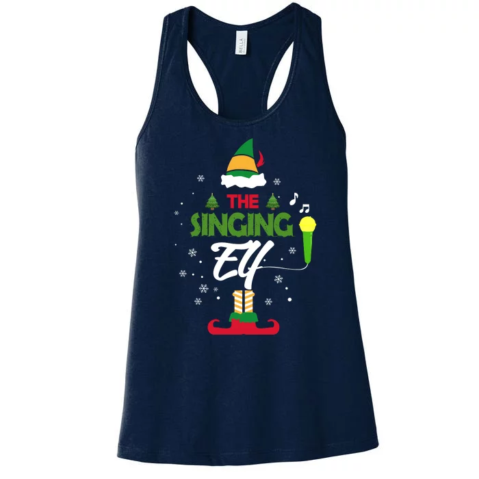 The Singing Elf Singer Group Matching Family Christmas Gift Women's Racerback Tank