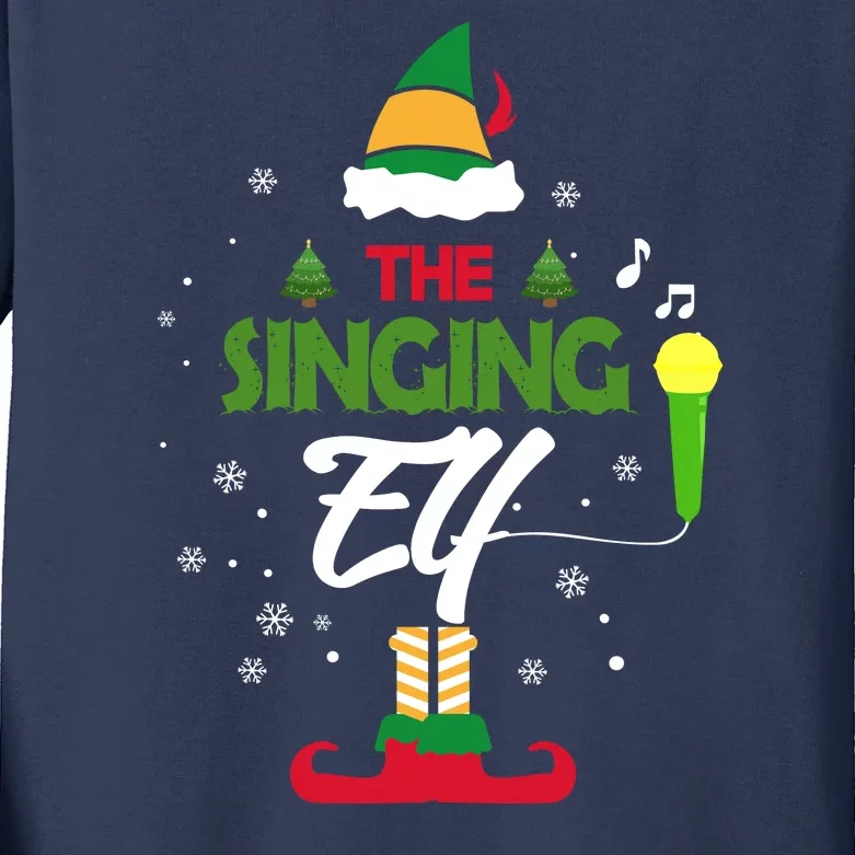 The Singing Elf Singer Group Matching Family Christmas Gift Kids Long Sleeve Shirt