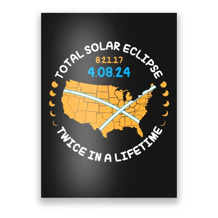 Total Solar Eclipse Aug 21 17 April 8 24 Twice In A Lifetime Poster