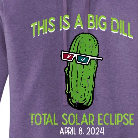 Total Solar Eclipse Pickle Big Dill 2024 Women's Pullover Hoodie