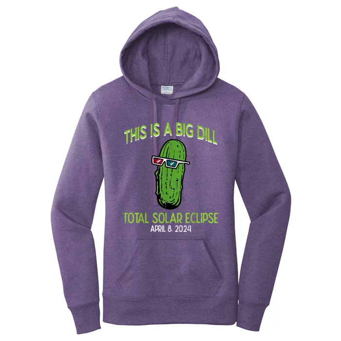 Total Solar Eclipse Pickle Big Dill 2024 Women's Pullover Hoodie