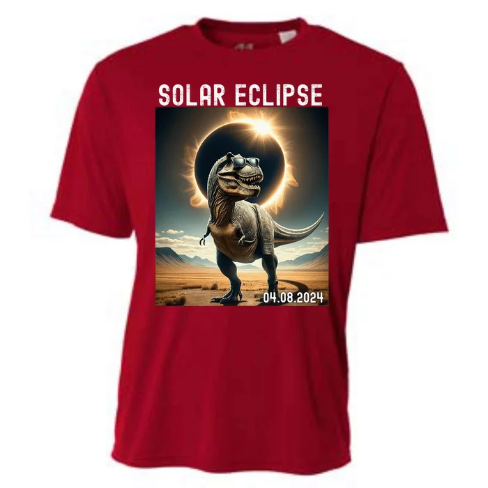 Total Solar Eclipse Trex Dinosaur April 8 2024 Cooling Performance Crew T-Shirt