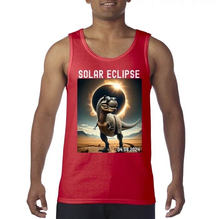 Total Solar Eclipse Trex Dinosaur April 8 2024 Tank Top | TeeShirtPalace