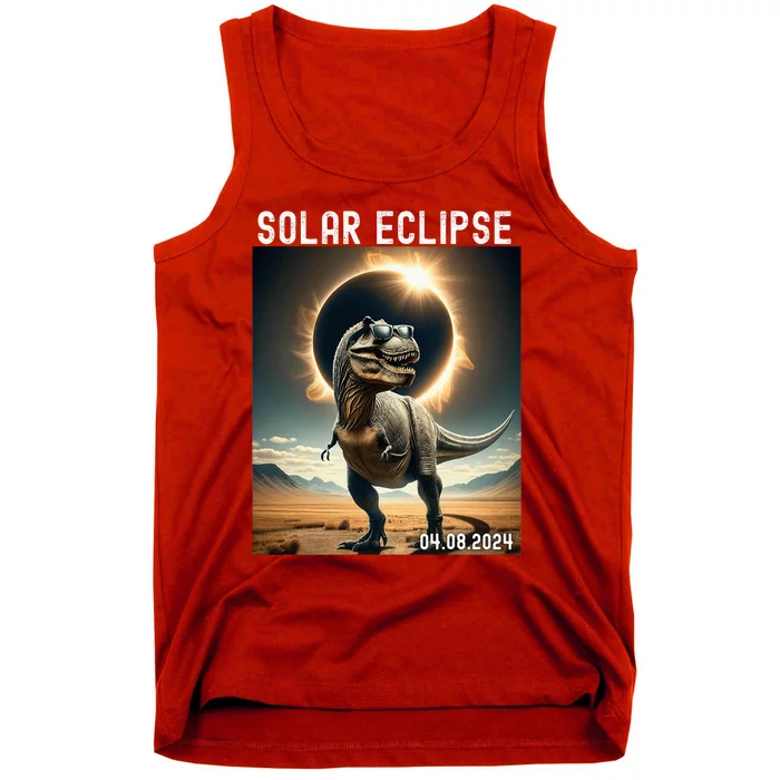 Total Solar Eclipse Trex Dinosaur April 8 2024 Tank Top | TeeShirtPalace