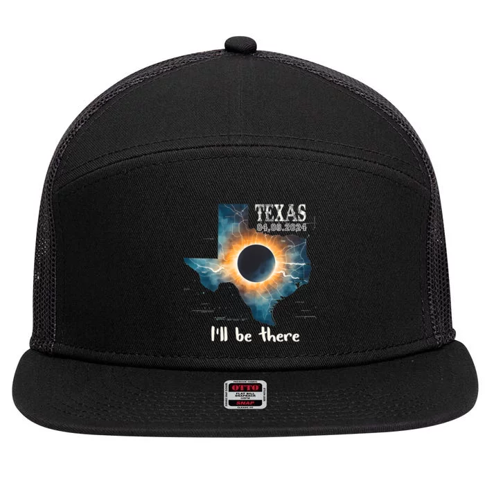 Total Solar Eclipse 2024 Texas 7 Panel Mesh Trucker Snapback Hat