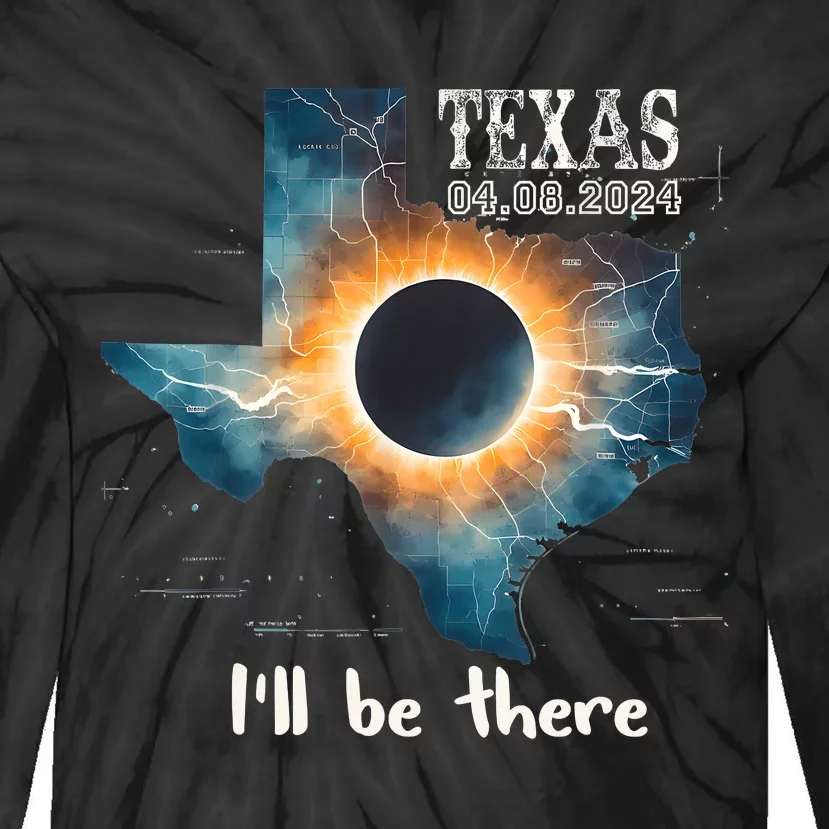 Total Solar Eclipse 2024 Texas Tie-Dye Long Sleeve Shirt