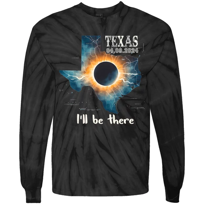 Total Solar Eclipse 2024 Texas Tie-Dye Long Sleeve Shirt