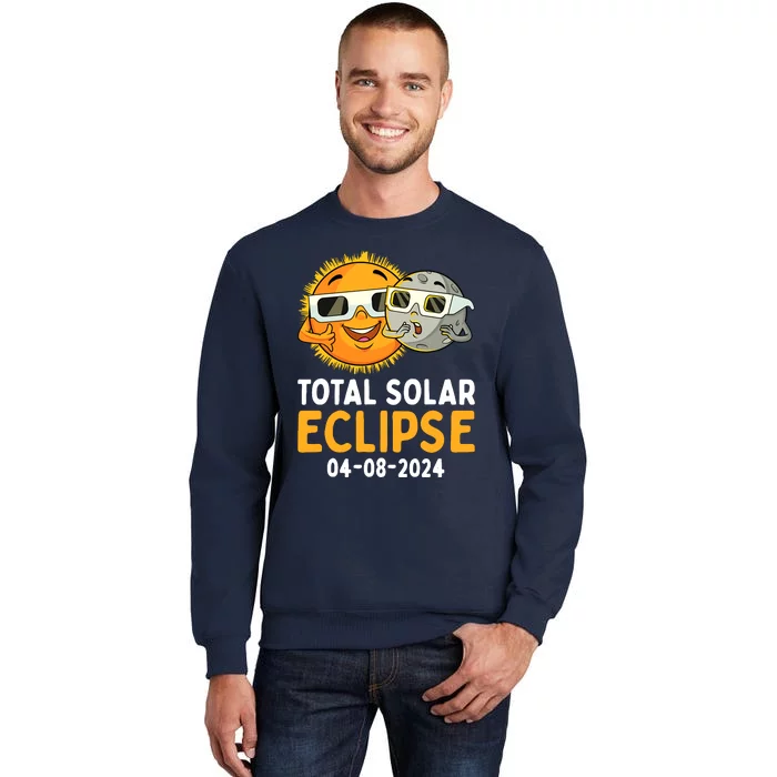 Total Solar Eclipse 2024 Glasses Funny Sun Moon Boy Sweatshirt