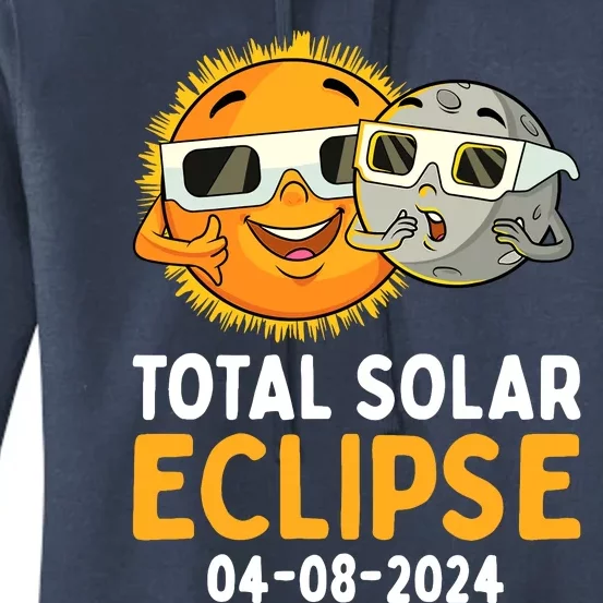 Total Solar Eclipse 2024 Glasses Funny Sun Moon Boy Women's Pullover Hoodie