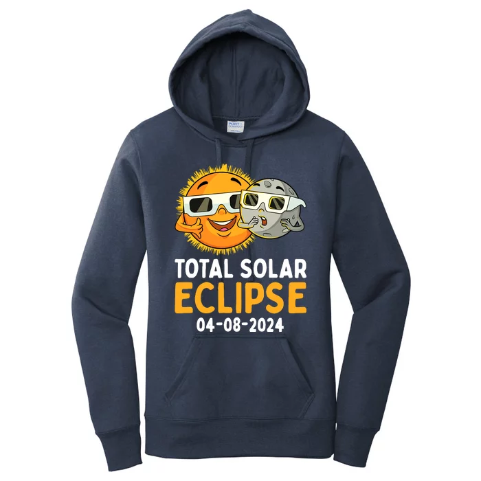 Total Solar Eclipse 2024 Glasses Funny Sun Moon Boy Women's Pullover Hoodie