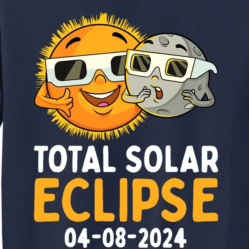 Total Solar Eclipse 2024 Glasses Funny Sun Moon Boy Tall Sweatshirt