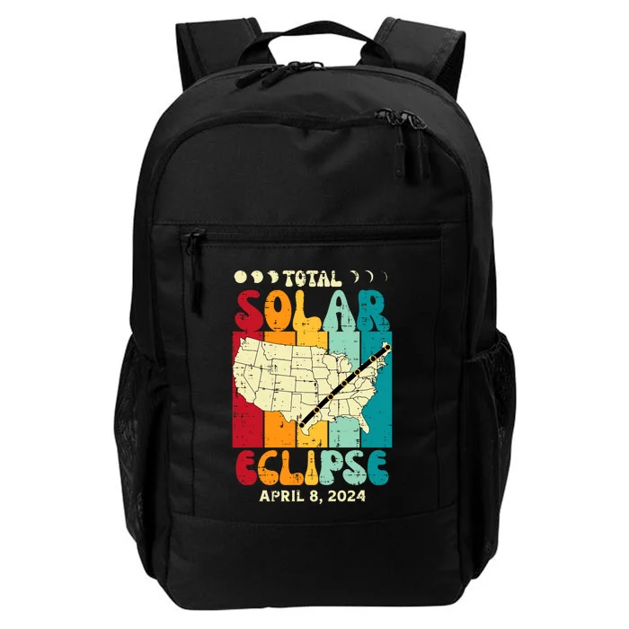 Total Solar Eclipse Usa Map Retro April 8 2024 Daily Commute Backpack