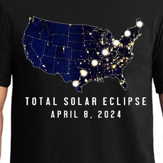 Total Solar Eclipse Map Of The Usa 4.08.2024 Pajama Set