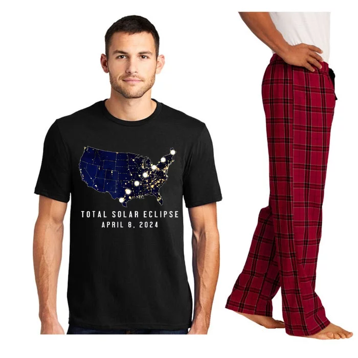 Total Solar Eclipse Map Of The Usa 4.08.2024 Pajama Set