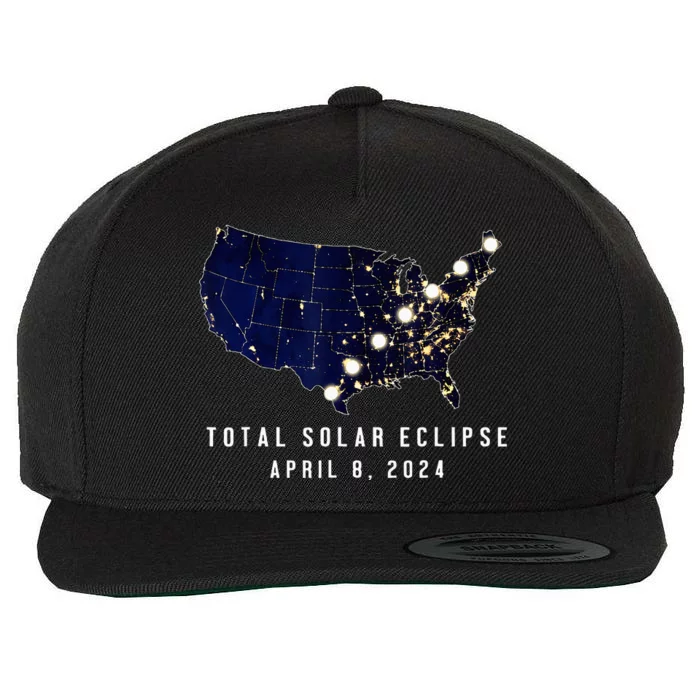 Total Solar Eclipse Map Of The Usa 4.08.2024 Wool Snapback Cap