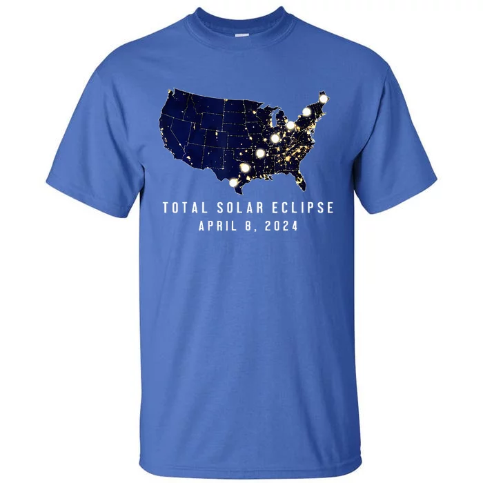 Total Solar Eclipse Map Of The Usa 4.08.2024 Tall T-Shirt