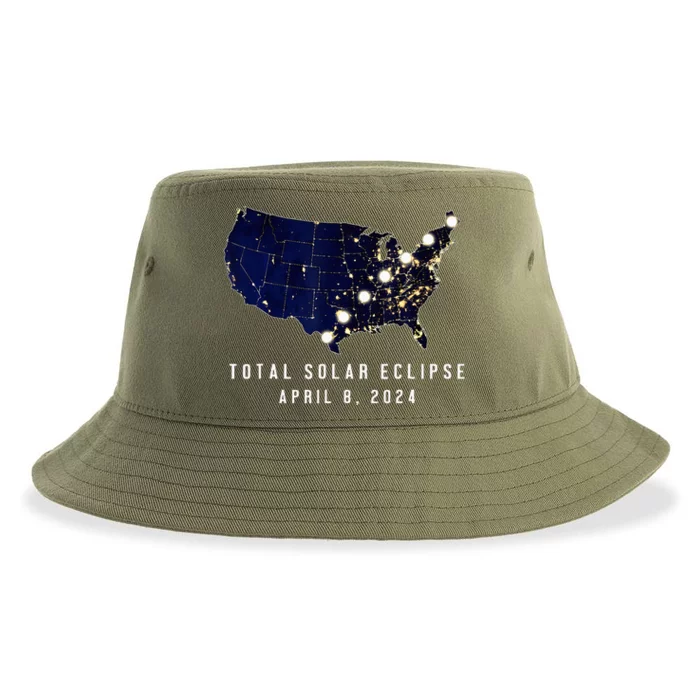 Total Solar Eclipse Map Of The Usa 4.08.2024 Sustainable Bucket Hat