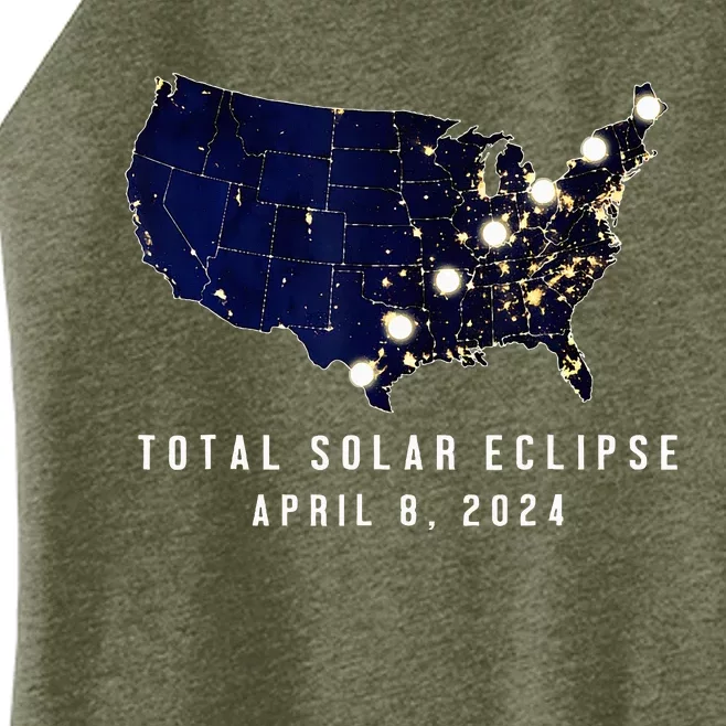 Total Solar Eclipse Map Of The Usa 4.08.2024 Women’s Perfect Tri Rocker Tank