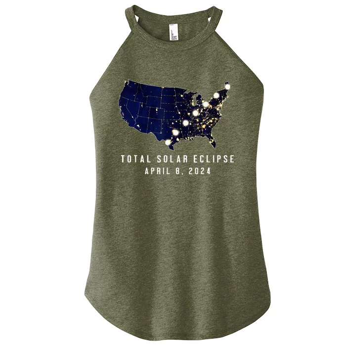 Total Solar Eclipse Map Of The Usa 4.08.2024 Women’s Perfect Tri Rocker Tank