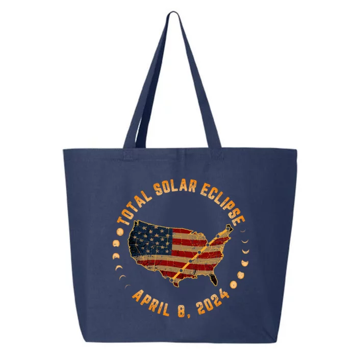 Total Solar Eclipse America April 8 2024 Usa Map Totality 25L Jumbo Tote