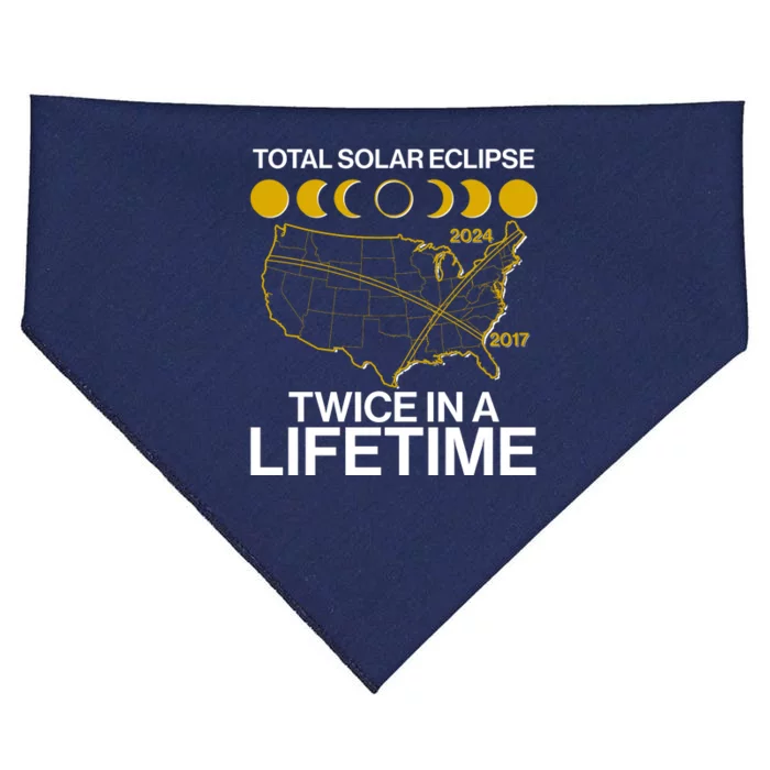 Total Solar Eclipse Twice In A Lifetime 2017 2024 USA-Made Doggie Bandana