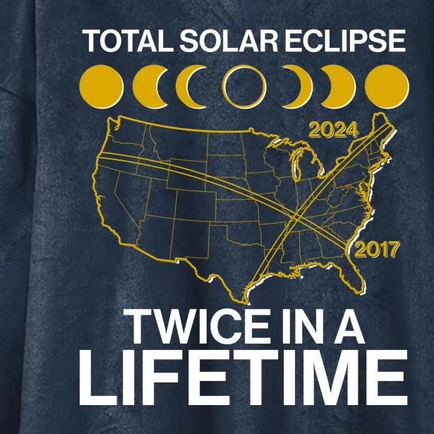 Total Solar Eclipse Twice In A Lifetime 2017 2024 Hooded Wearable Blanket