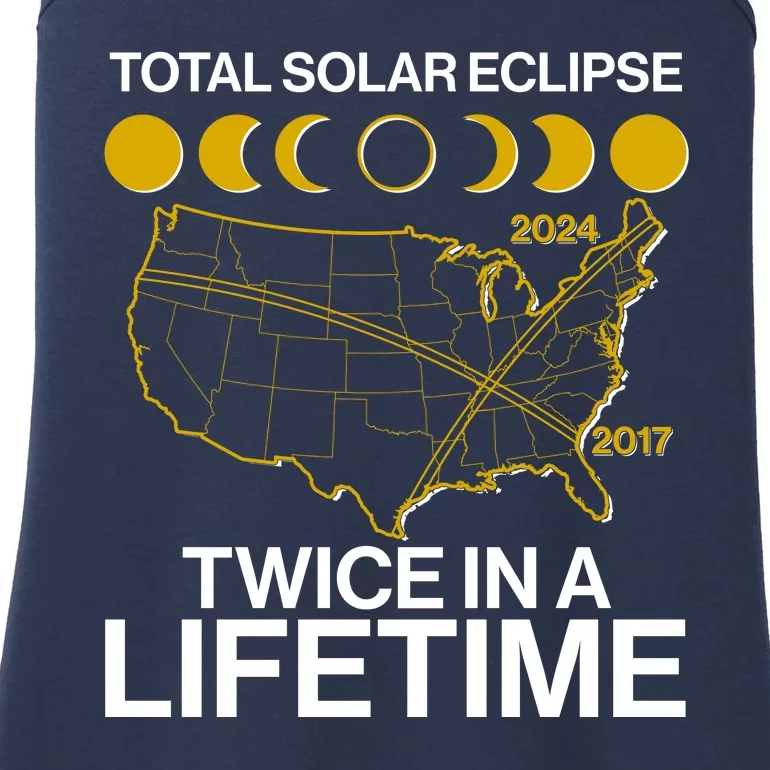 Total Solar Eclipse Twice In A Lifetime 2017 2024 Ladies Essential Tank