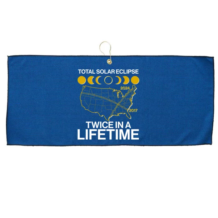 Total Solar Eclipse Twice In A Lifetime 2017 2024 Large Microfiber Waffle Golf Towel